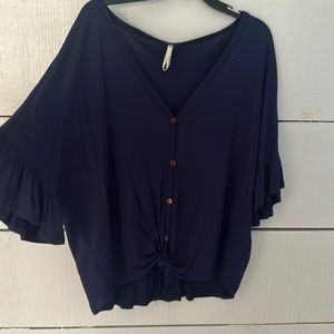 Navy Blue button down top